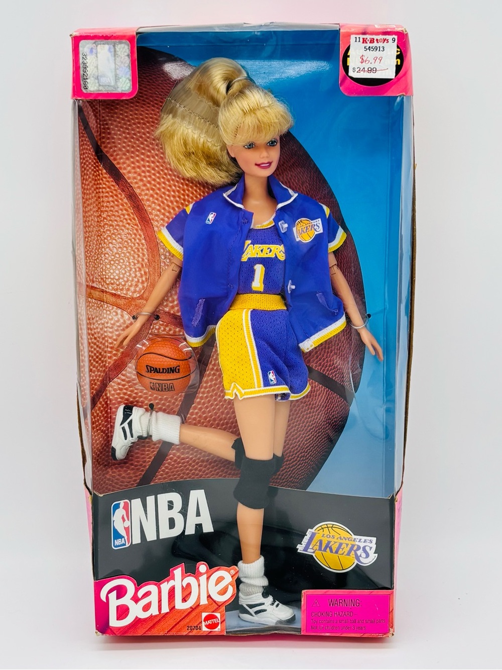 Vintage 1998 Barbie NBA Los Angeles Lakers Doll Mattel NRFB 90s Collectible - Picture 1 of 16